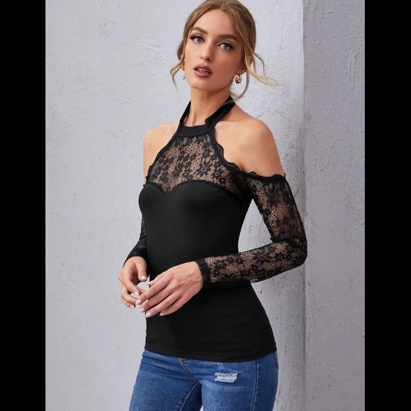 Shein// sexy blouse size small - Picture 4 of 9